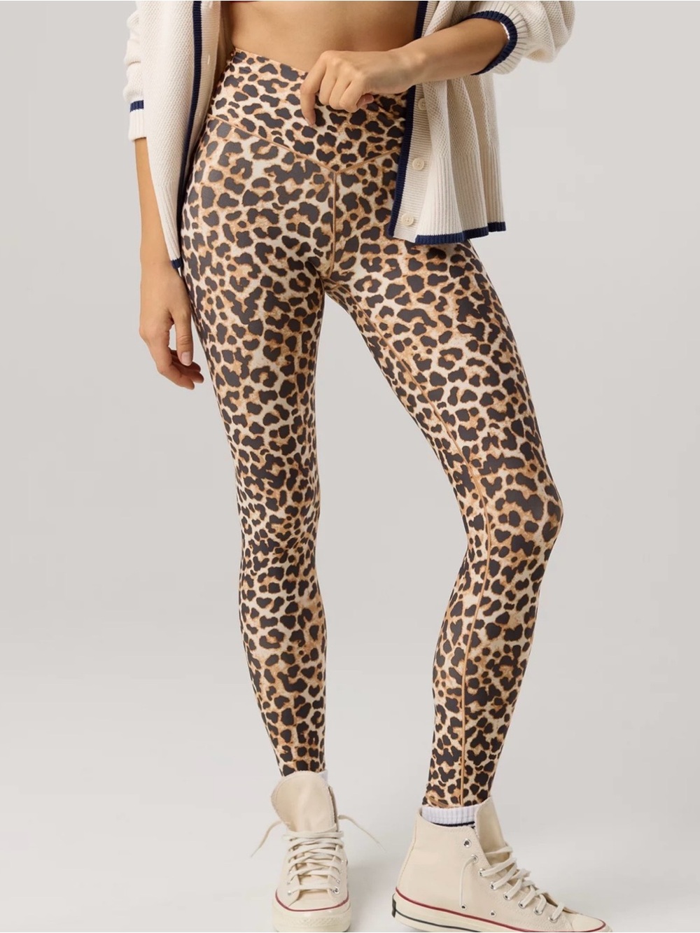 aerie Leopard Print High-Waist Leggings in Brown and Tan